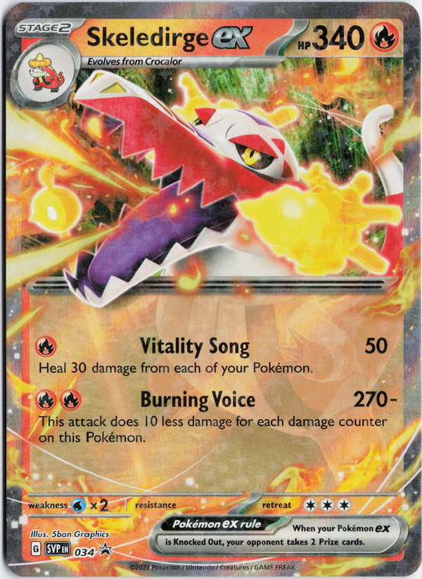 Carta Pokémon Skeledirge ex · Paldea Evolved #037/193 (NM) — pieza única en Moon's Collectibles México