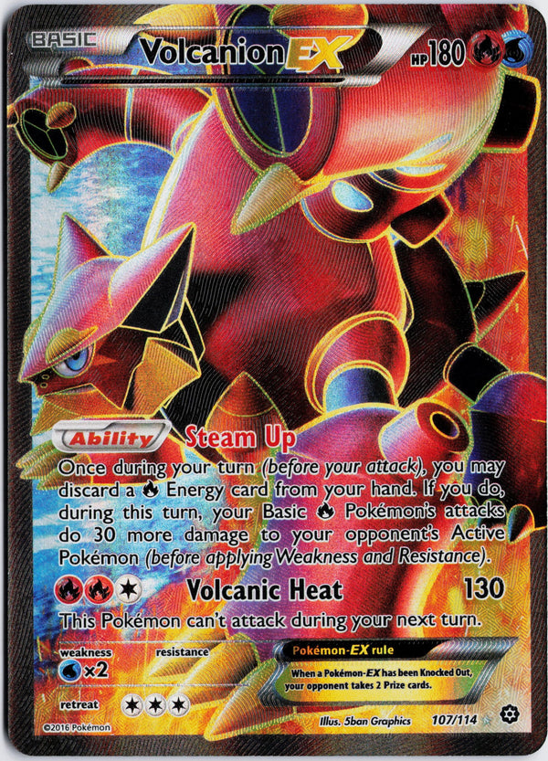 Carta Pokémon Volcanion-EX · Steam Siege #107/114 (NM) — pieza única en Moon's Collectibles México