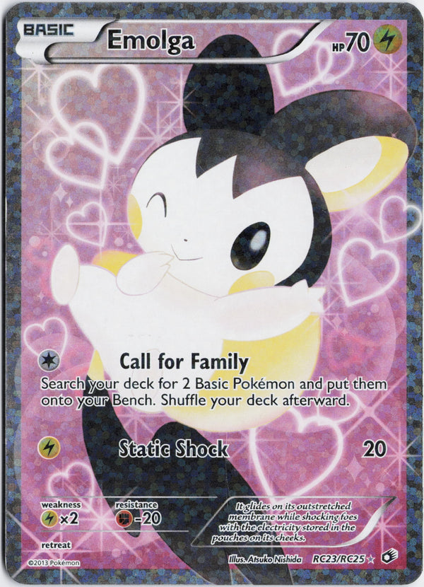 Carta Pokémon Emolga · Legendary Treasures #RC23/RC25 (LP) — pieza única en Moon's Collectibles México