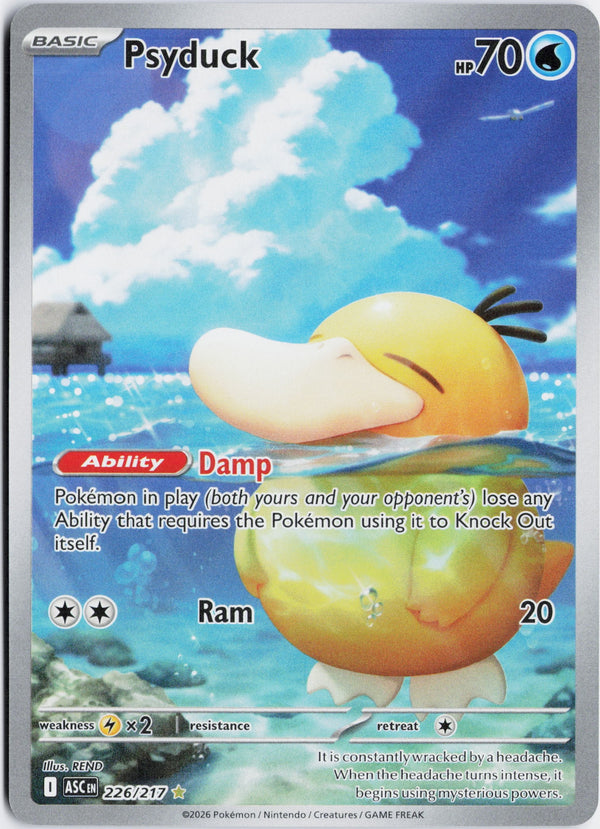 Carta Pokémon Psyduck · Ascended Heroes #226/217 (NM) — pieza única en Moon's Collectibles México