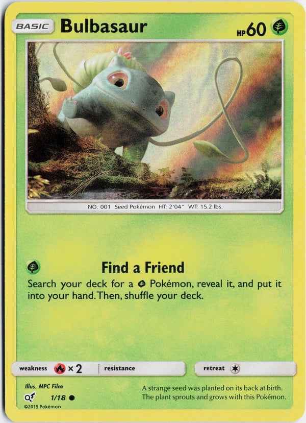Carta Pokémon Bulbasaur · Detective Pikachu #1/18 (MP) — pieza única en Moon's Collectibles México