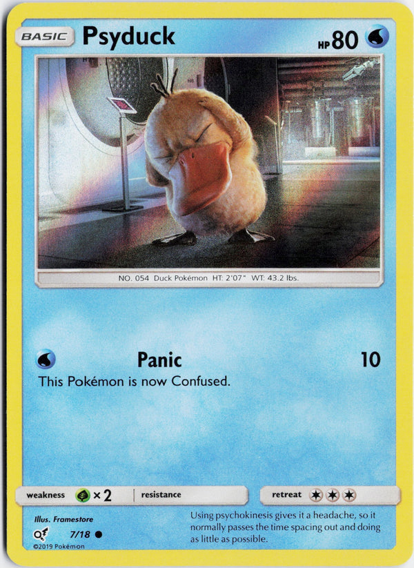 Carta Pokémon Psyduck · Detective Pikachu #7/18 (NM) — pieza única en Moon's Collectibles México