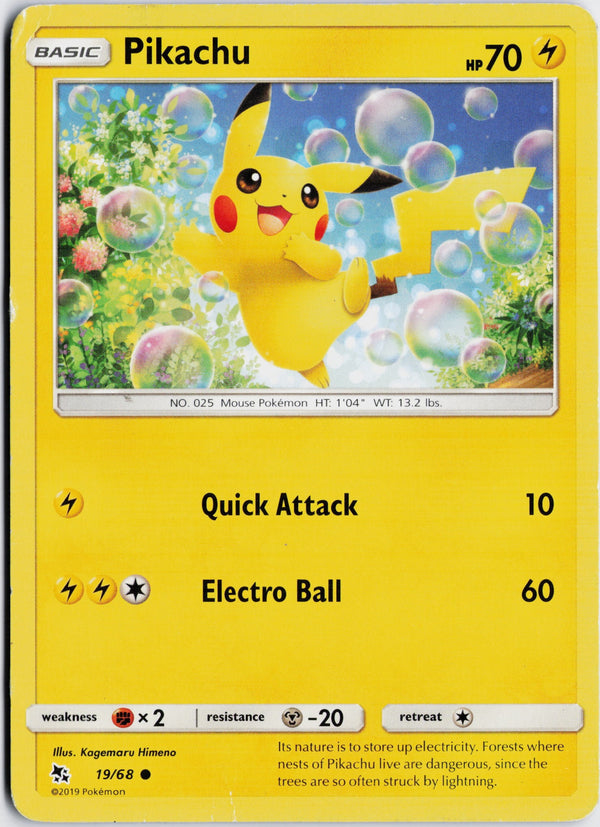 Carta Pokémon Pikachu · Hidden Fates #19/68 (MP) — pieza única en Moon's Collectibles México