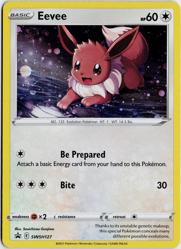 Carta Pokémon Eevee · SWSH Black Star Promos #SWSH127 (MP) — pieza única en Moon's Collectibles México