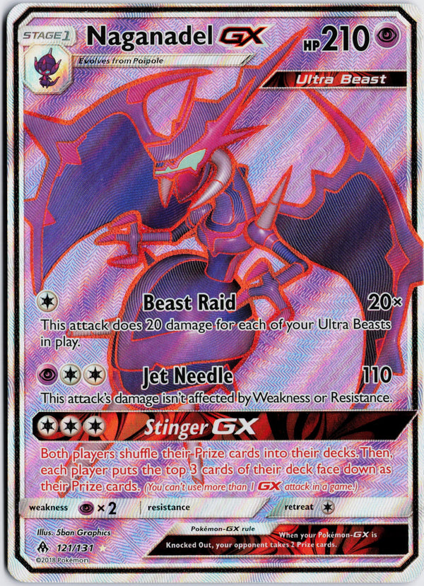 Carta Pokémon Naganadel-GX · Forbidden Light #121/131 (MP) — pieza única en Moon's Collectibles México