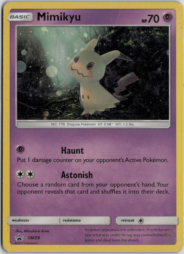 Carta Pokémon Mimikyu · SM Black Star Promos #SM29 (MP) — pieza única en Moon's Collectibles México