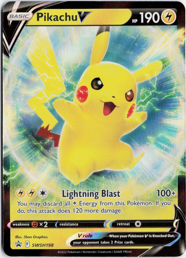 Carta Pokémon Pikachu V · SWSH Black Star Promos #SWSH198 (NM) — pieza única en Moon's Collectibles México