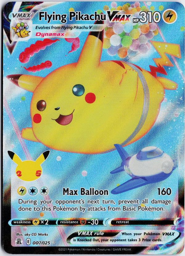 Carta Pokémon Flying Pikachu VMAX · Celebrations #7 (NM) — pieza única en Moon's Collectibles México