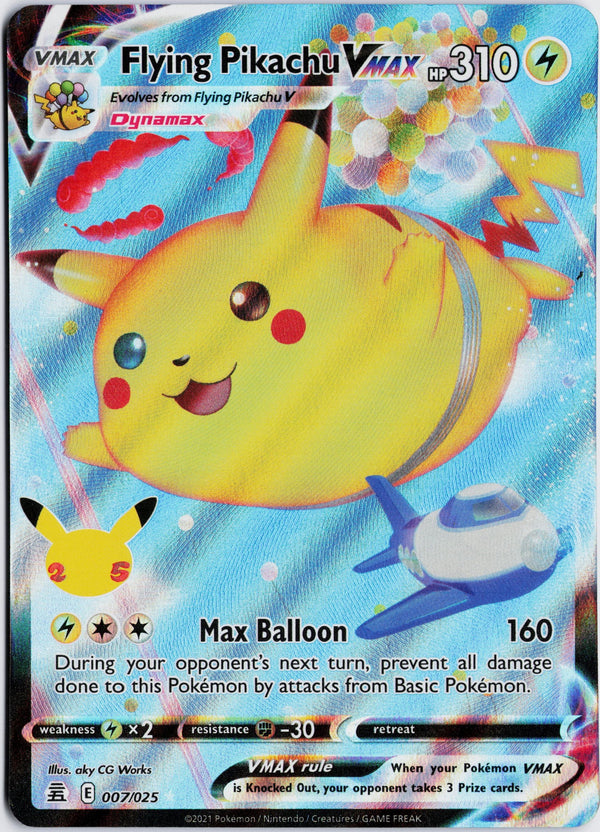 Carta Pokémon Flying Pikachu VMAX · Celebrations #7 (NM) — pieza única en Moon's Collectibles México