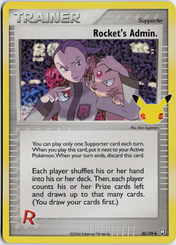 Carta Pokémon Rocket's Admin. · Celebrations: Classic Collection #86 (NM) — pieza única en Moon's Collectibles México