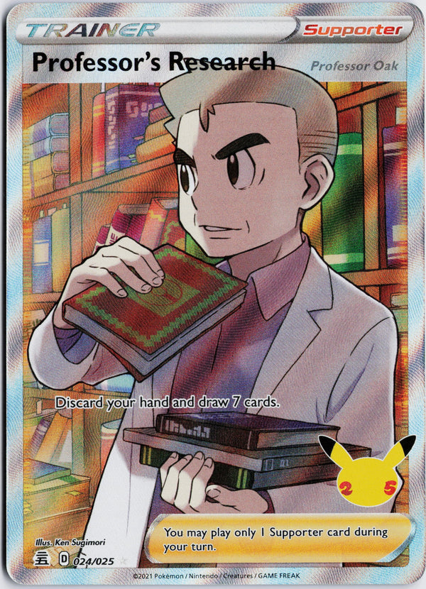 Carta Pokémon Professor's Research (Professor Oak) · Celebrations #24 (NM) — pieza única en Moon's Collectibles México