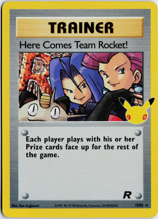 Carta Pokémon Here Comes Team Rocket! · Celebrations: Classic Collection #15 (NM) — pieza única en Moon's Collectibles México