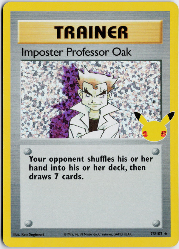 Carta Pokémon Imposter Professor Oak · Celebrations: Classic Collection #73 (NM) — pieza única en Moon's Collectibles México