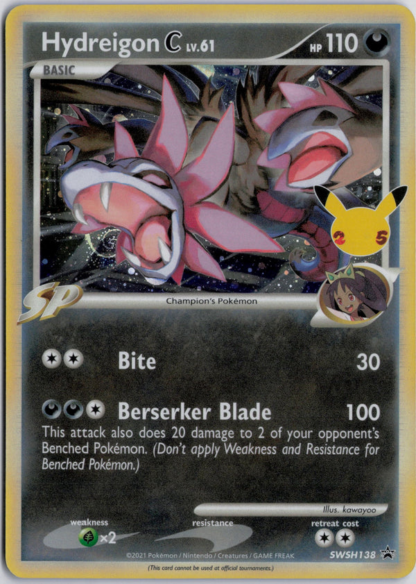 Carta Pokémon Hydreigon C · SWSH Black Star Promos #SWSH138 (NM) — pieza única en Moon's Collectibles México