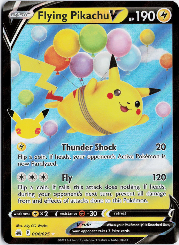 Carta Pokémon Flying Pikachu V · Celebrations #6 (NM) — pieza única en Moon's Collectibles México