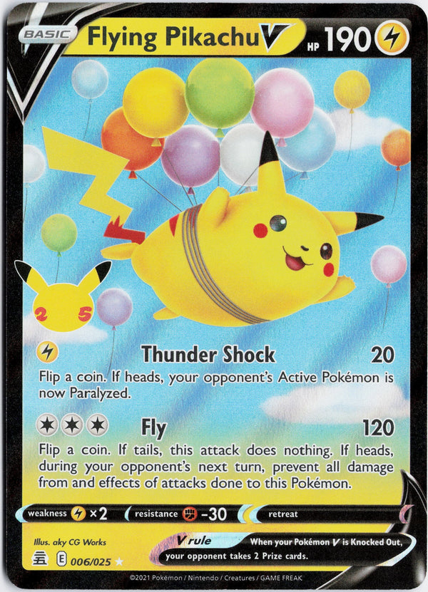 Carta Pokémon Flying Pikachu V · Celebrations #6 (NM) — pieza única en Moon's Collectibles México