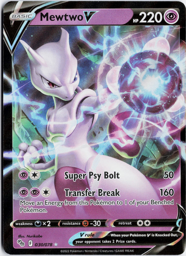 Carta Pokémon Mewtwo V · Pokémon GO #030/078 (NM) — pieza única en Moon's Collectibles México