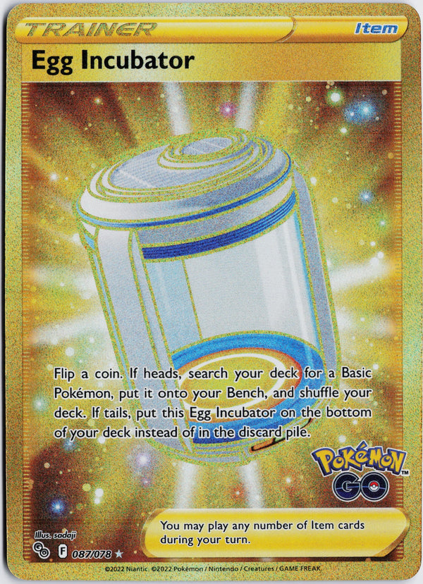 Carta Pokémon Egg Incubator · Pokémon GO #087/078 (NM) — pieza única en Moon's Collectibles México