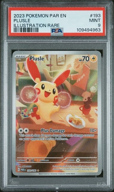 Carta Pokémon Plusle · Paradox Rift #193/182 (PSA 9) — pieza única en Moon's Collectibles México