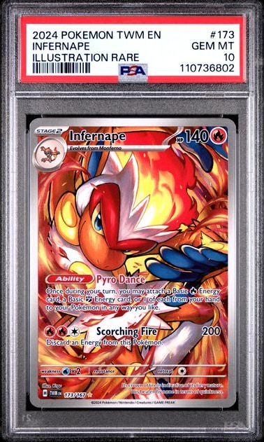 Carta Pokémon Infernape · Twilight Masquerade #173/167 (PSA 10) — pieza única en Moon's Collectibles México
