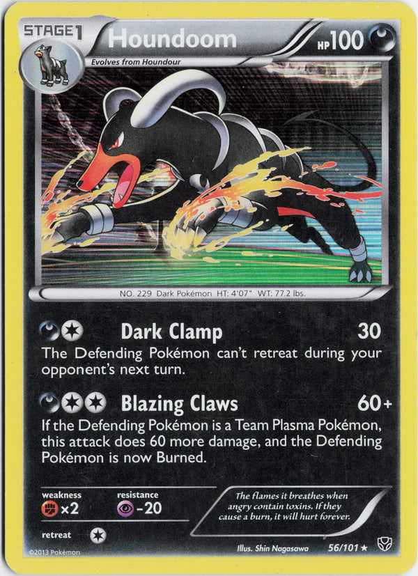 Carta Pokémon Houndoom · Plasma Blast #56/101 (MP) — pieza única en Moon's Collectibles México