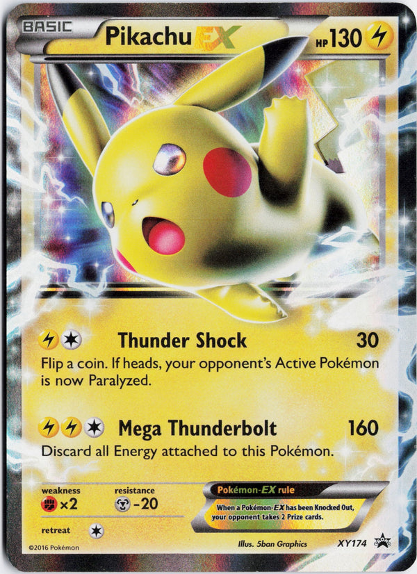 Carta Pokémon Pikachu-EX · XY Black Star Promos #XY174 (LP) — pieza única en Moon's Collectibles México