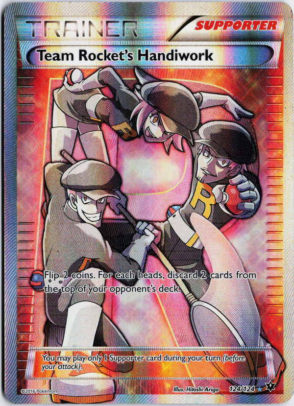 Carta Pokémon Team Rocket's Handiwork · Fates Collide #124/124 (LP) — pieza única en Moon's Collectibles México