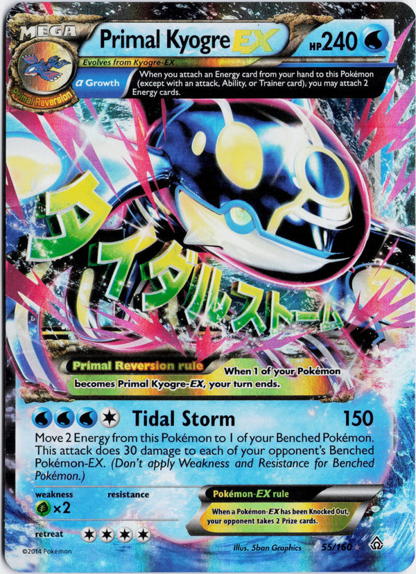 Carta Pokémon Primal Kyogre-EX · Primal Clash #55/160 (MP) — pieza única en Moon's Collectibles México