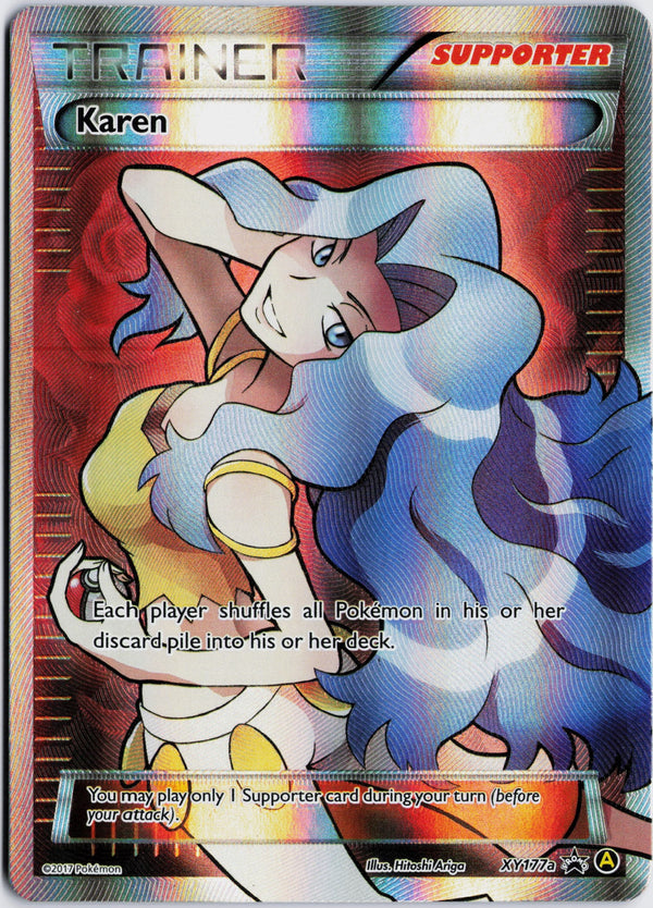 Carta Pokémon Karen · XY Black Star Promos #XY177a (NM) — pieza única en Moon's Collectibles México