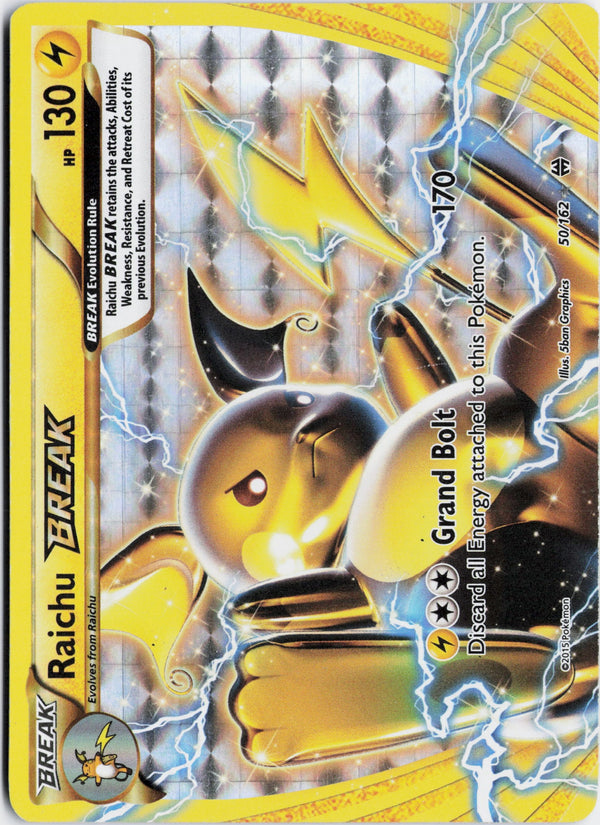 Carta Pokémon Raichu BREAK · BREAKthrough #50/162 (MP) — pieza única en Moon's Collectibles México