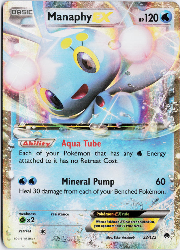 Carta Pokémon Manaphy-EX · BREAKpoint #32/122 (MP) — pieza única en Moon's Collectibles México