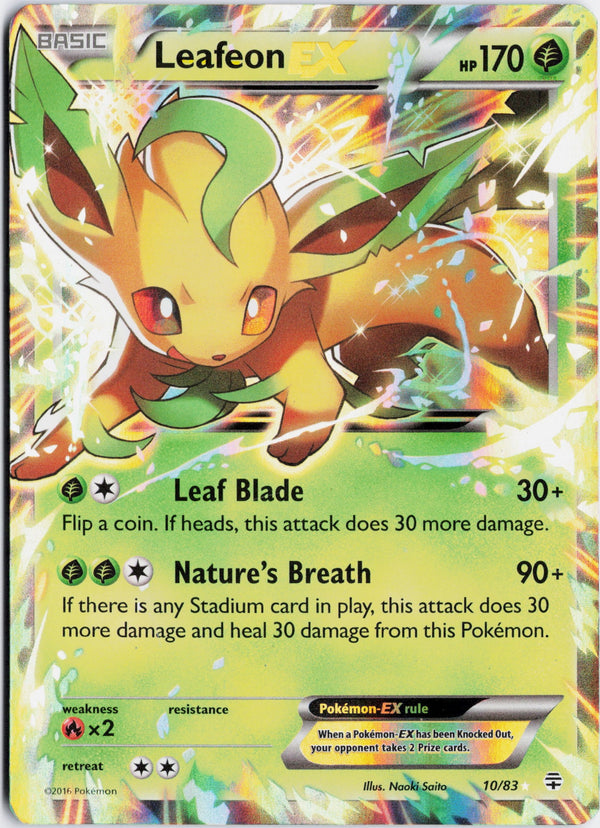 Carta Pokémon Leafeon-EX · Generations #10/83 (MP) — pieza única en Moon's Collectibles México