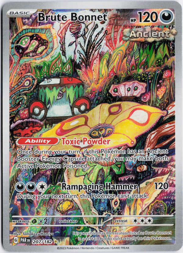 Carta Pokémon Brute Bonnet · Paradox Rift #207/182 (LP) — pieza única en Moon's Collectibles México