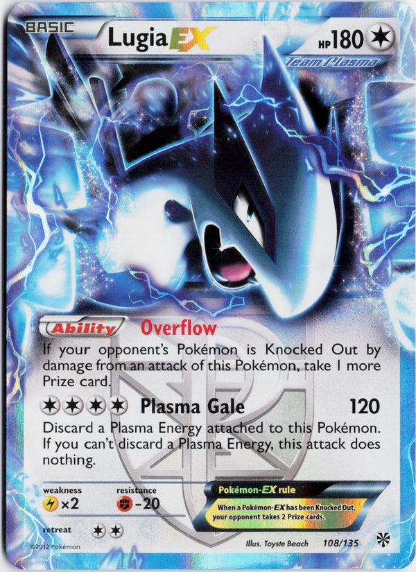 Carta Pokémon Lugia-EX · Plasma Storm #108/135 (LP) — pieza única en Moon's Collectibles México