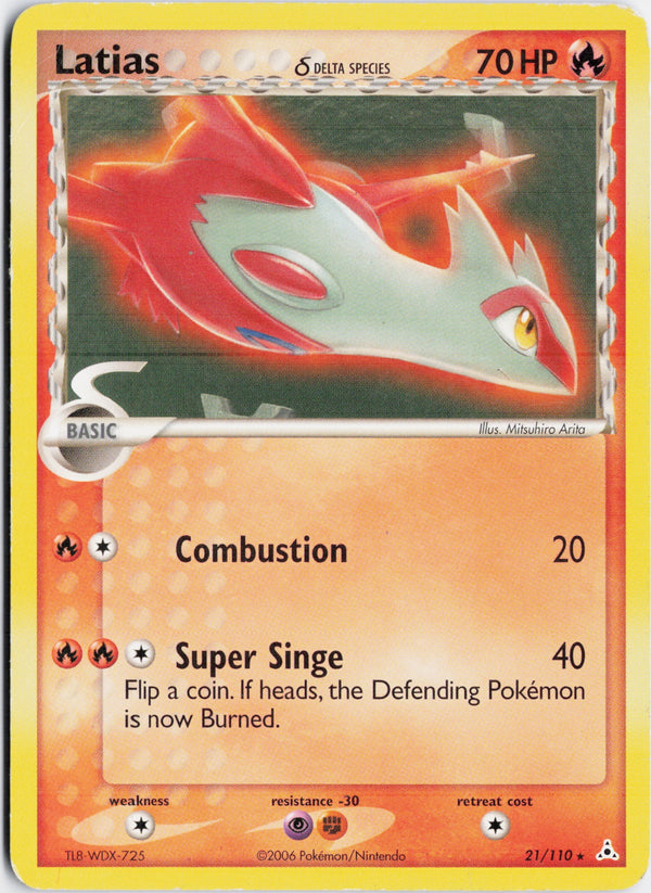 Carta Pokémon Latias δ · Holon Phantoms #21/110 (MP) — pieza única en Moon's Collectibles México