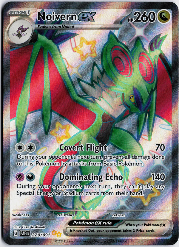 Carta Pokémon Noivern ex · Paldean Fates #220/091 (NM) — pieza única en Moon's Collectibles México