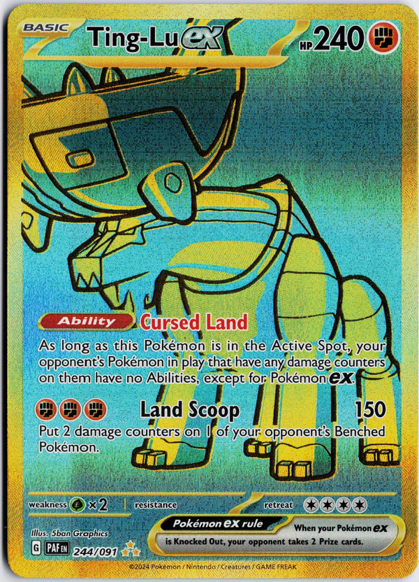 Carta Pokémon Ting-Lu ex · Paldean Fates #244/091 (NM) — pieza única en Moon's Collectibles México