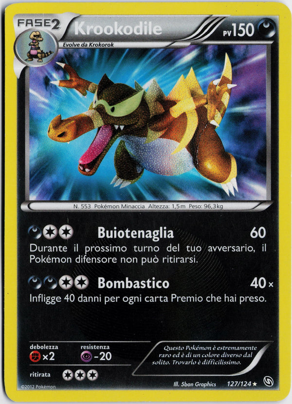 Carta Pokémon Krookodile Italiano · Dragons Exalted #127/124 (LP) — pieza única en Moon's Collectibles México