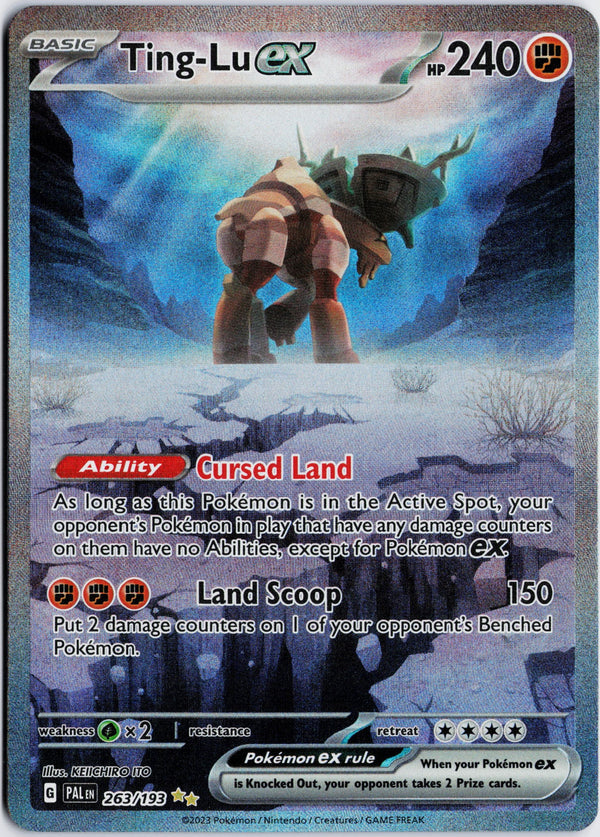 Carta Pokémon Ting-Lu ex · Paldea Evolved #263/193 (NM) — pieza única en Moon's Collectibles México