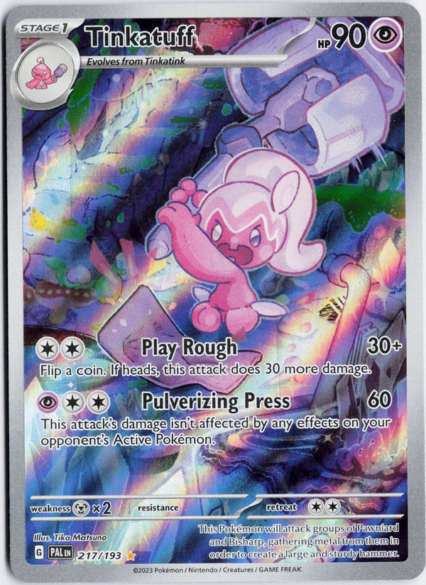 Carta Pokémon Tinkatuff · Paldea Evolved #217/193 (NM) — pieza única en Moon's Collectibles México