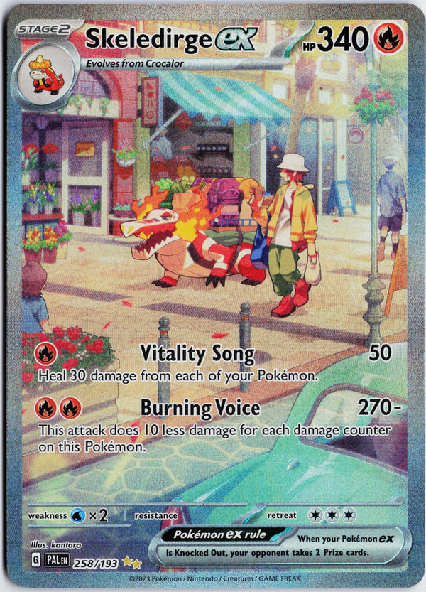 Carta Pokémon Skeledirge ex · Paldea Evolved #258/193 (NM) — pieza única en Moon's Collectibles México