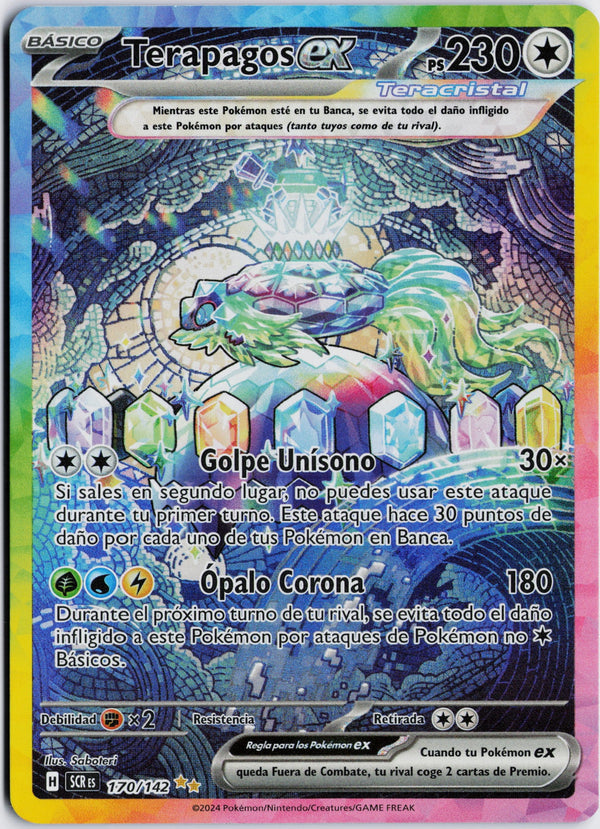 Carta Pokémon Terapagos ex · Stellar Crown #170/142 (NM) — pieza única en Moon's Collectibles México