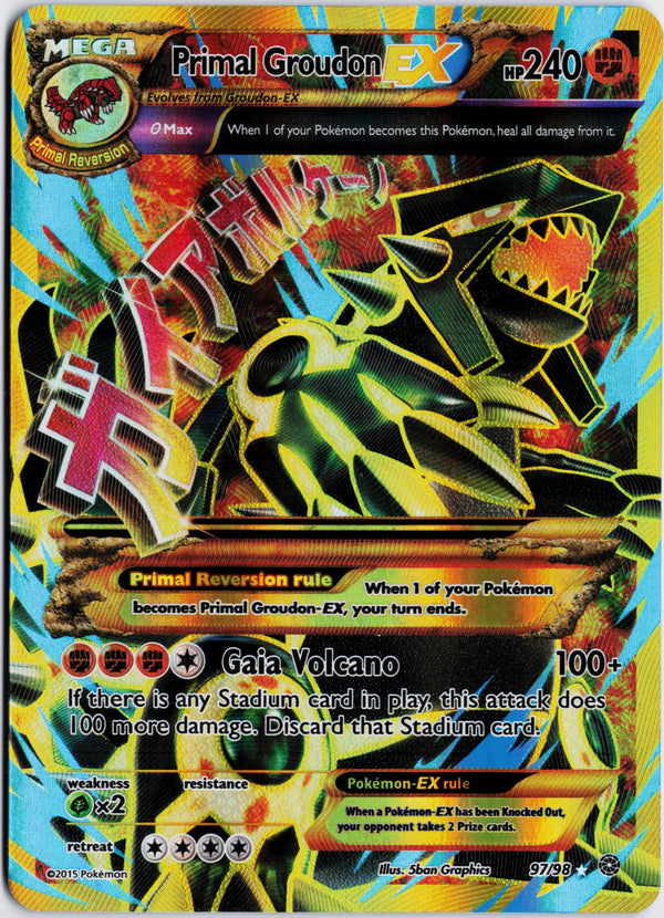 Carta Pokémon Primal Groudon-EX · Ancient Origins #97/98 (NM) — pieza única en Moon's Collectibles México