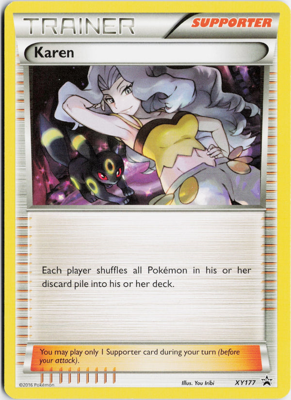 Carta Pokémon Karen · XY Black Star Promos #XY177 (NM) — pieza única en Moon's Collectibles México