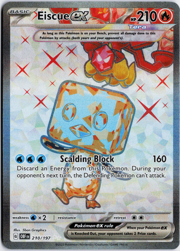 Carta Pokémon Eiscue ex · Obsidian Flames #210/197 (NM) — pieza única en Moon's Collectibles México