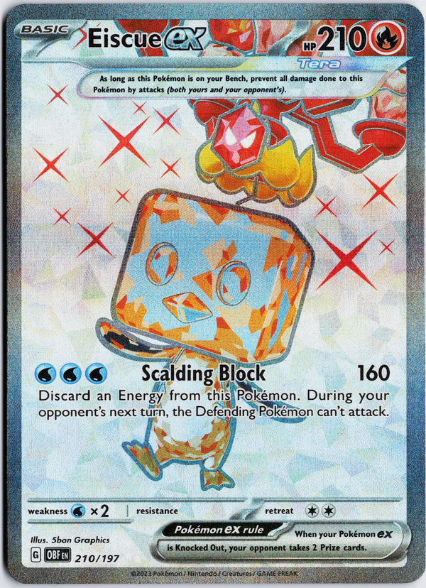 Carta Pokémon Eiscue ex · Obsidian Flames #210/197 (NM) — pieza única en Moon's Collectibles México