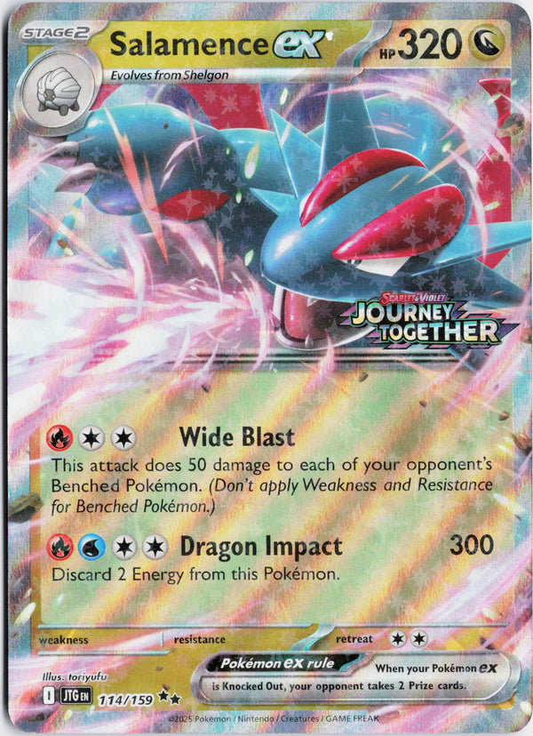 Carta Pokémon Salamence ex · Journey Together #114/159 (NM) — pieza única en Moon's Collectibles México