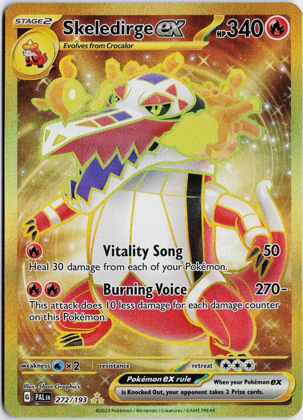 Carta Pokémon Skeledirge ex · Paldea Evolved #272/193 (NM) — pieza única en Moon's Collectibles México