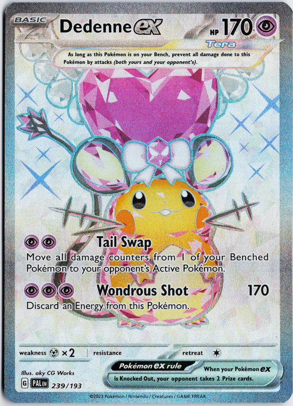 Carta Pokémon Dedenne ex · Paldea Evolved #239/193 (NM) — pieza única en Moon's Collectibles México