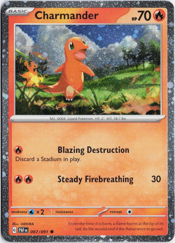 Carta Pokémon Charmander · Paldean Fates #007/091 (NM) — pieza única en Moon's Collectibles México